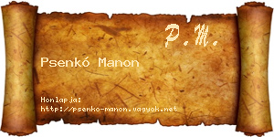 Psenkó Manon névjegykártya